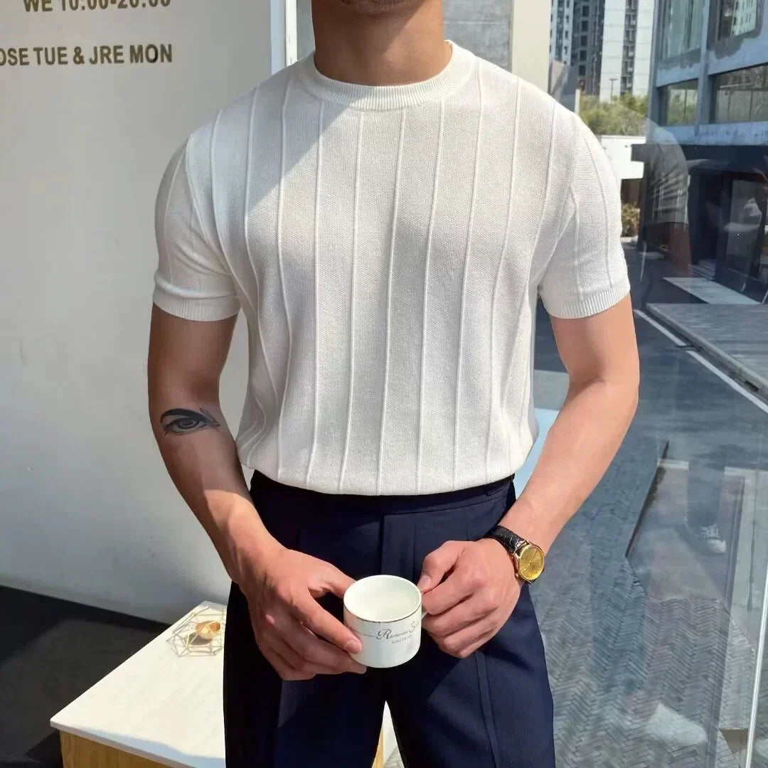 Navarita | Korean Style Breathable Knit T-Shirt