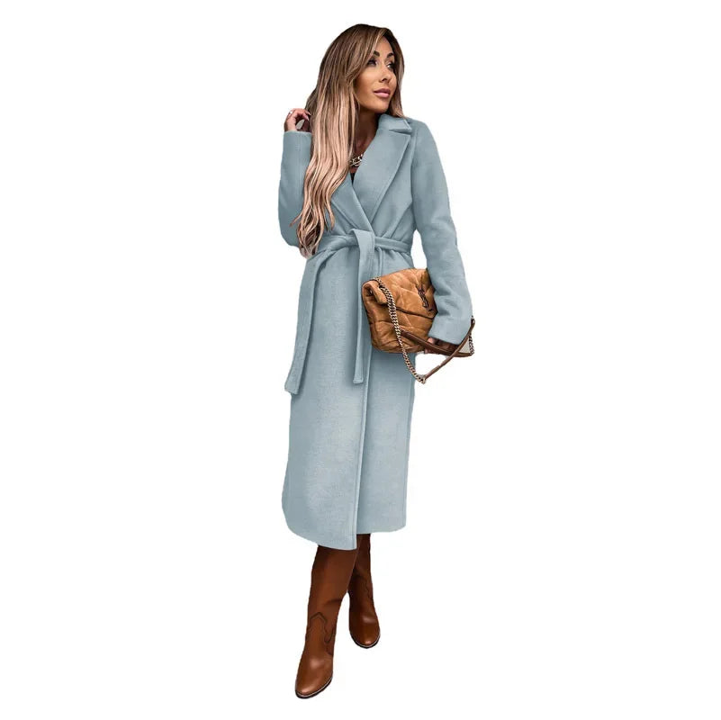 Navarita | Olivia Tie-Belt Woolen Long Coat