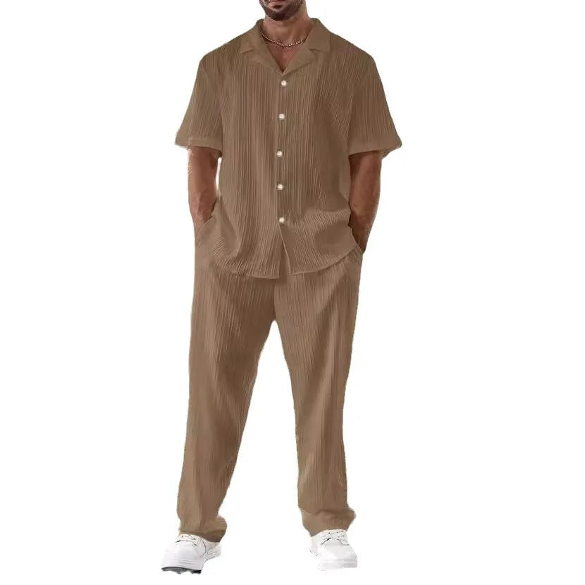 Navarita | Relaxed Summer Button Shirt & Pants Set for Men