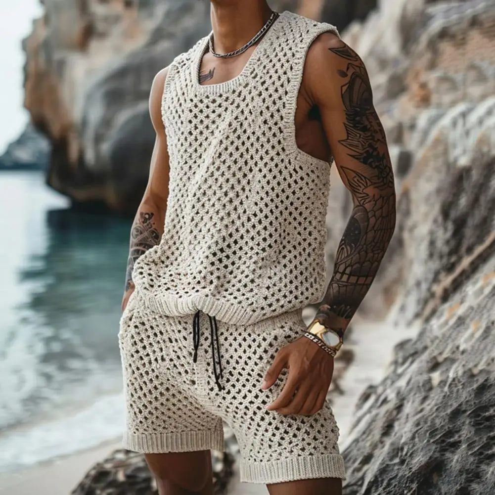 Navarita | Sleeveless Knit Vest & Shorts Set