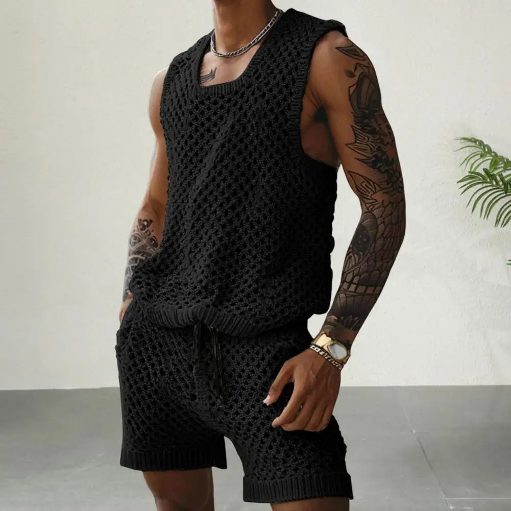 Navarita | Sleeveless Knit Vest & Shorts Set