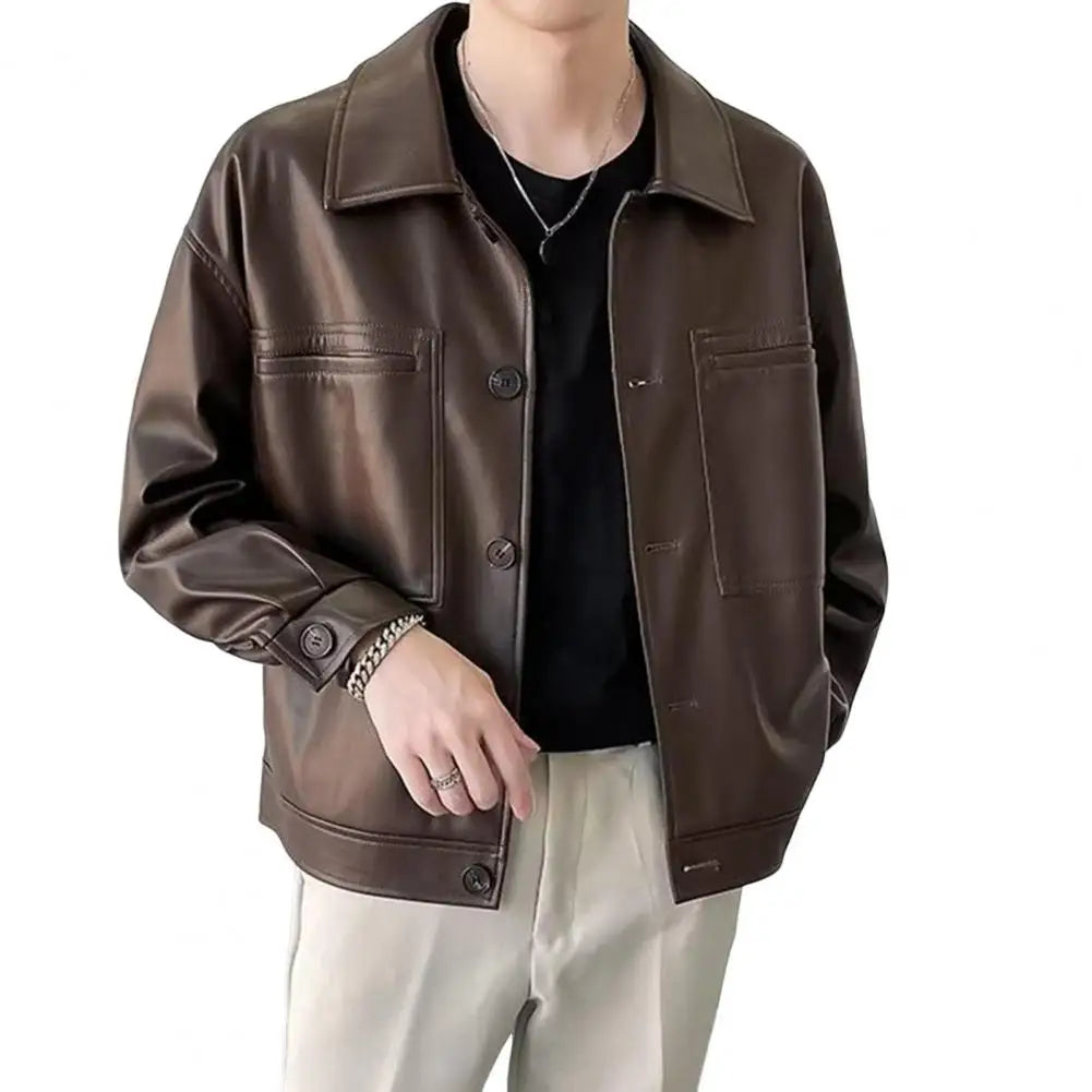 Navarita | Smooth Texture PU Leather Jacket