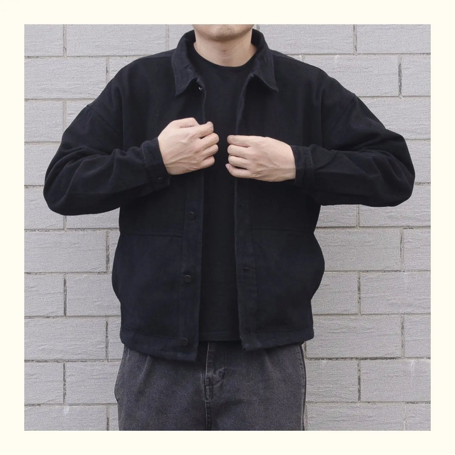 Navarita | Classic Black Casual Denim Jacket for Men