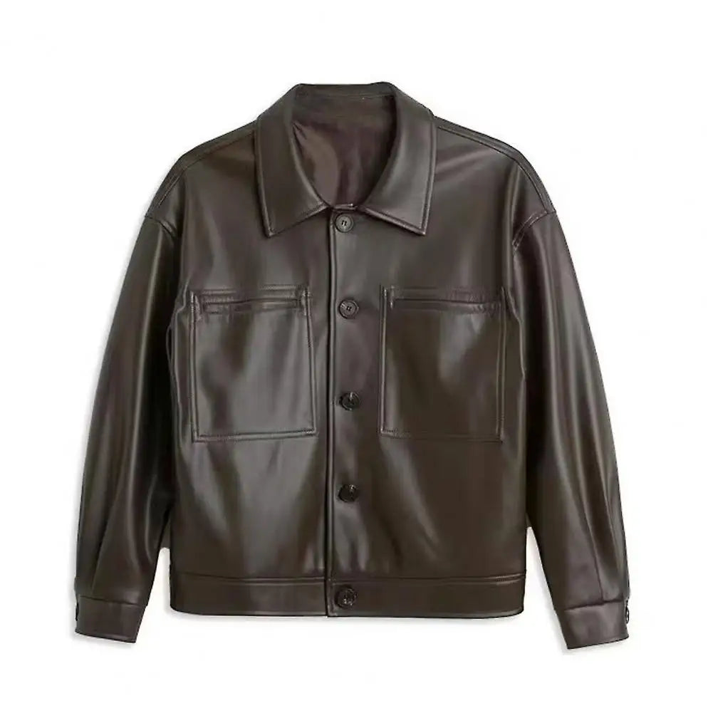 Navarita | Smooth Texture PU Leather Jacket