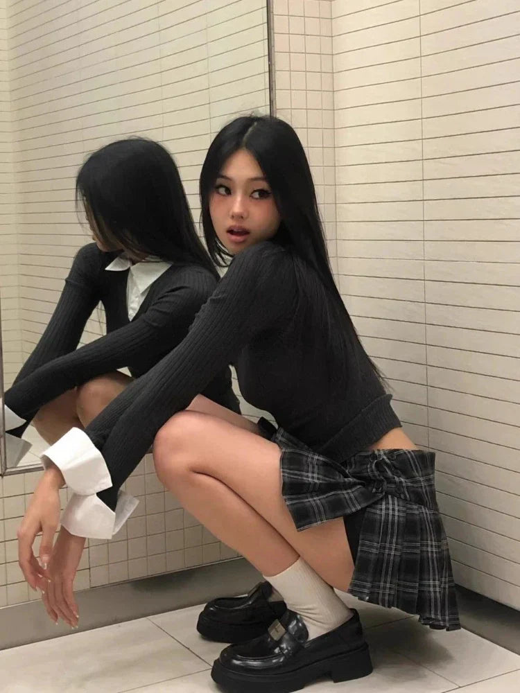 Navarita | Plaid Side Split Mini Skirt