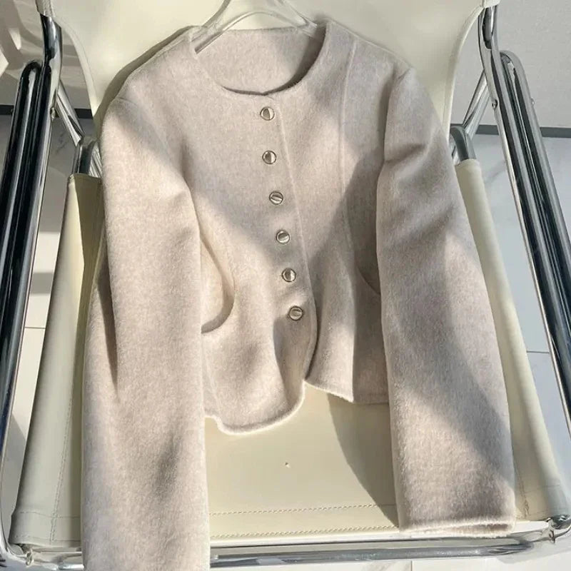 Navarita | Vintage Wool-Blend Short Coat in Light Pink