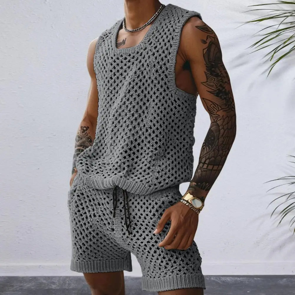 Navarita | Sleeveless Knit Vest & Shorts Set