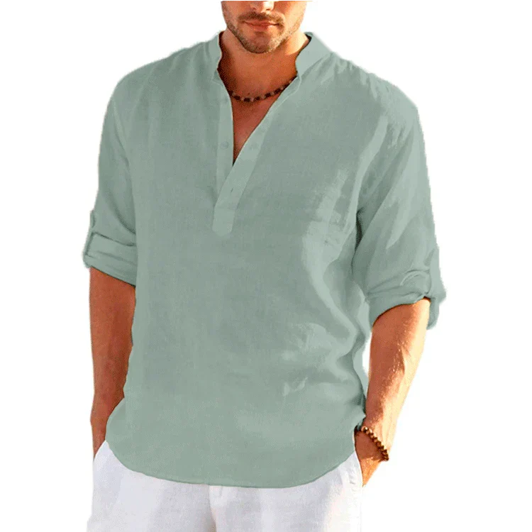 Navarita | Solid Color Casual Linen T-Shirt
