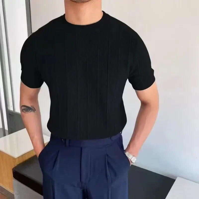 Navarita | Korean Style Breathable Knit T-Shirt