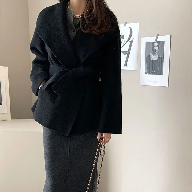 Navarita | Oversized Wool Belted Street Coat