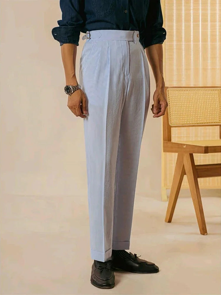 Navarita | Vintage High-Waist Pleated Pants for Men