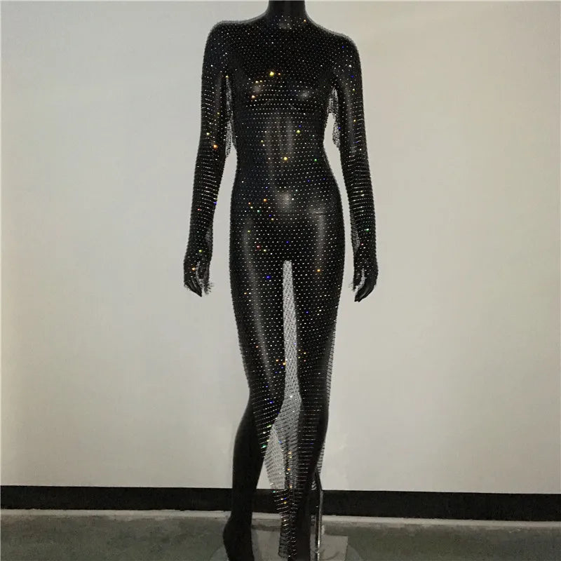 Navarita | Sparkle Mesh Maxi Dress