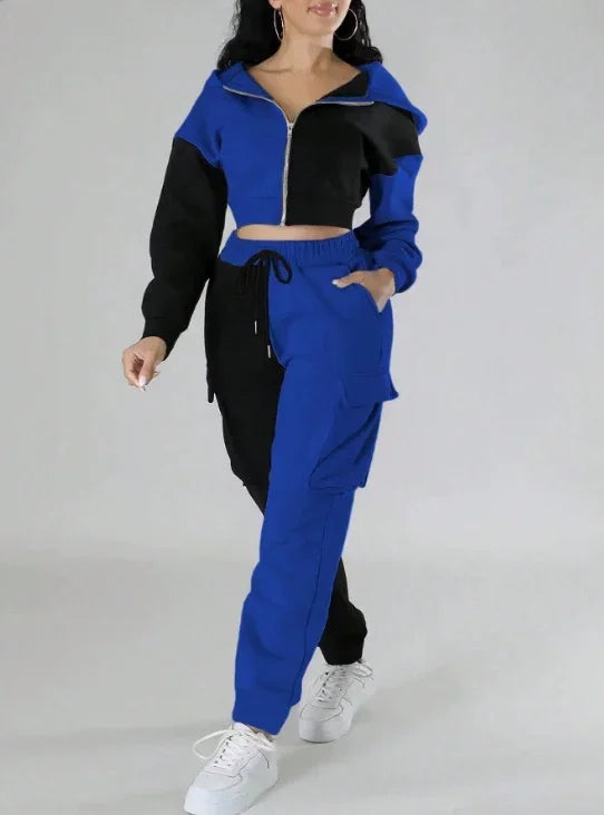 Navarita | Colorblock Cargo Hoodie Set