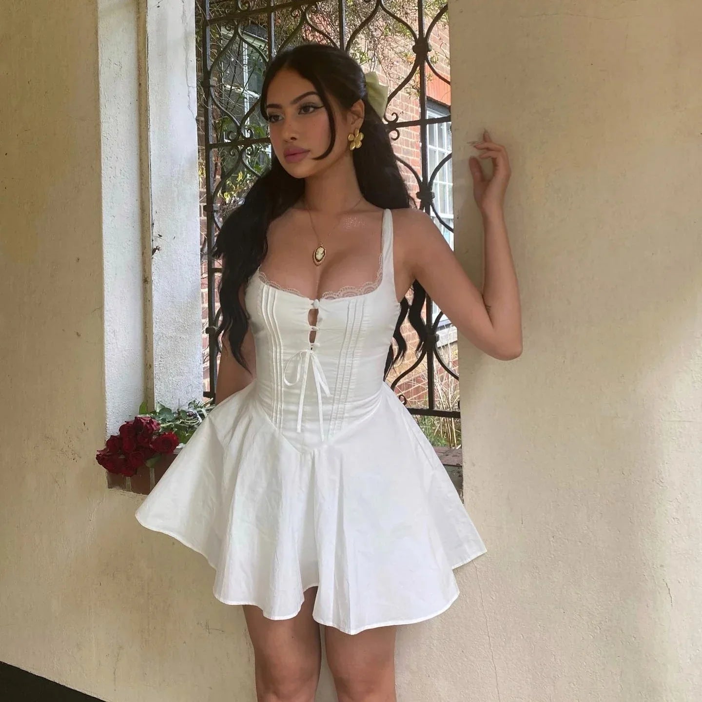 Navarita | Lace-Up Summer Glow Dress