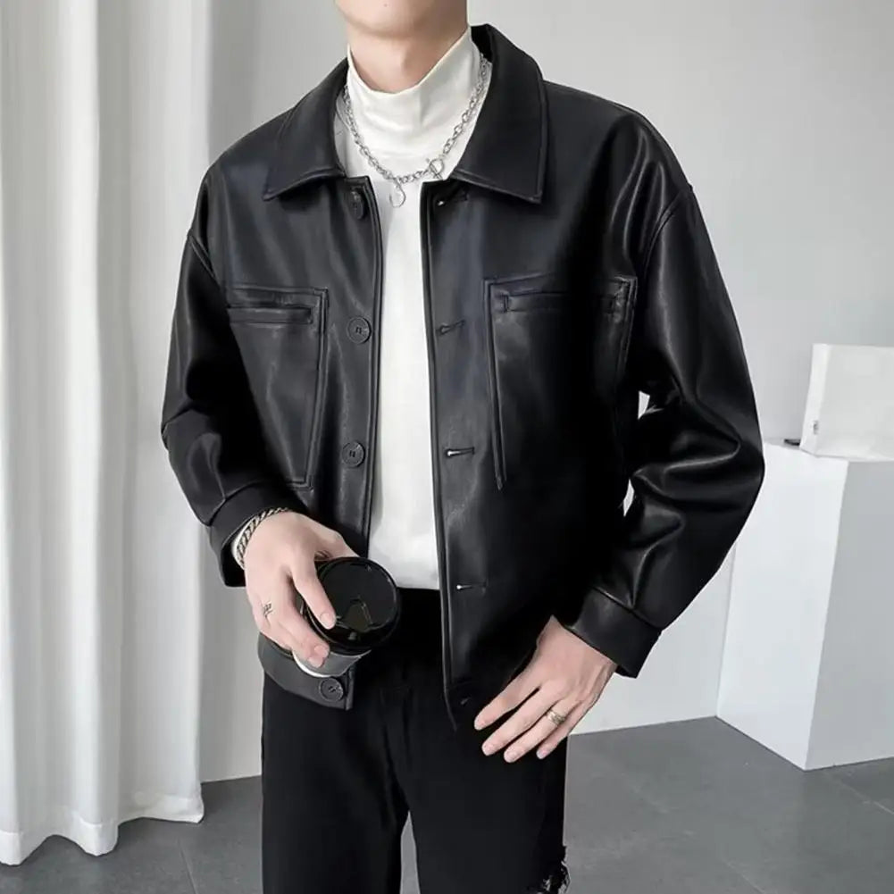 Navarita | Smooth Texture PU Leather Jacket