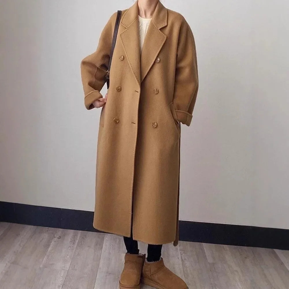 Navarita | Wine Red Wool-Blend Mid-Length Coat