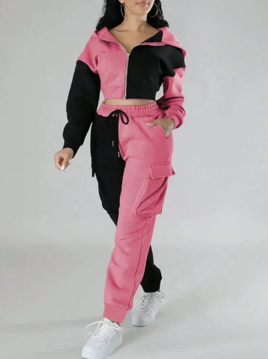 Navarita | Colorblock Cargo Hoodie Set
