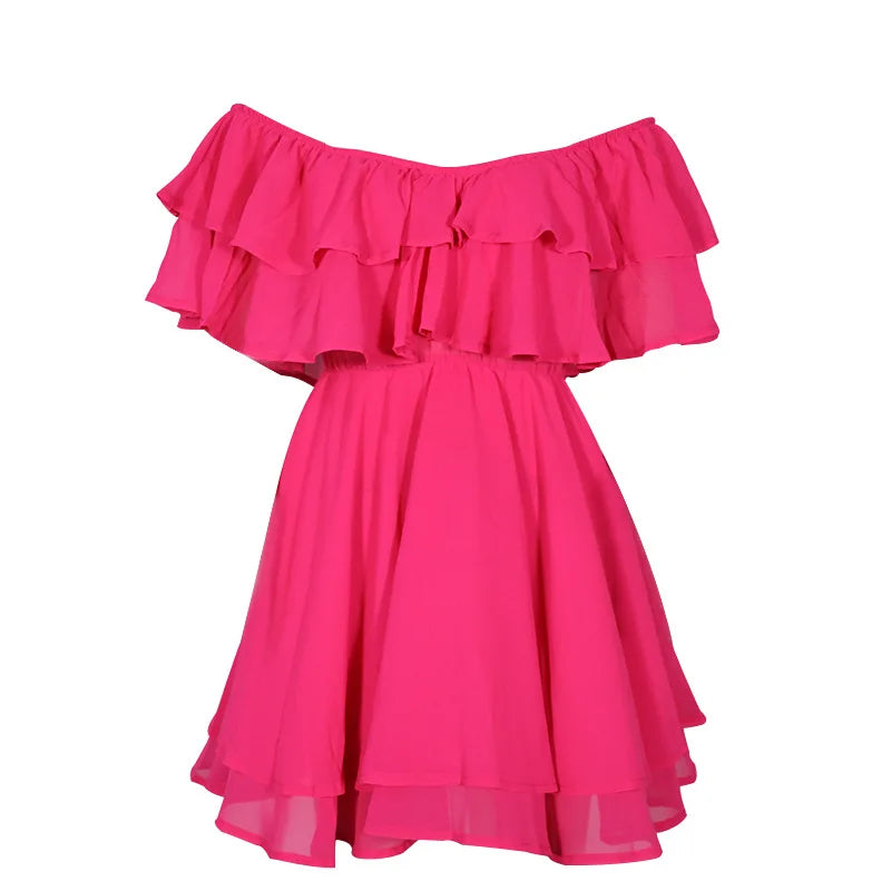 Navarita | Ruffled Off-Shoulder Mini Dress