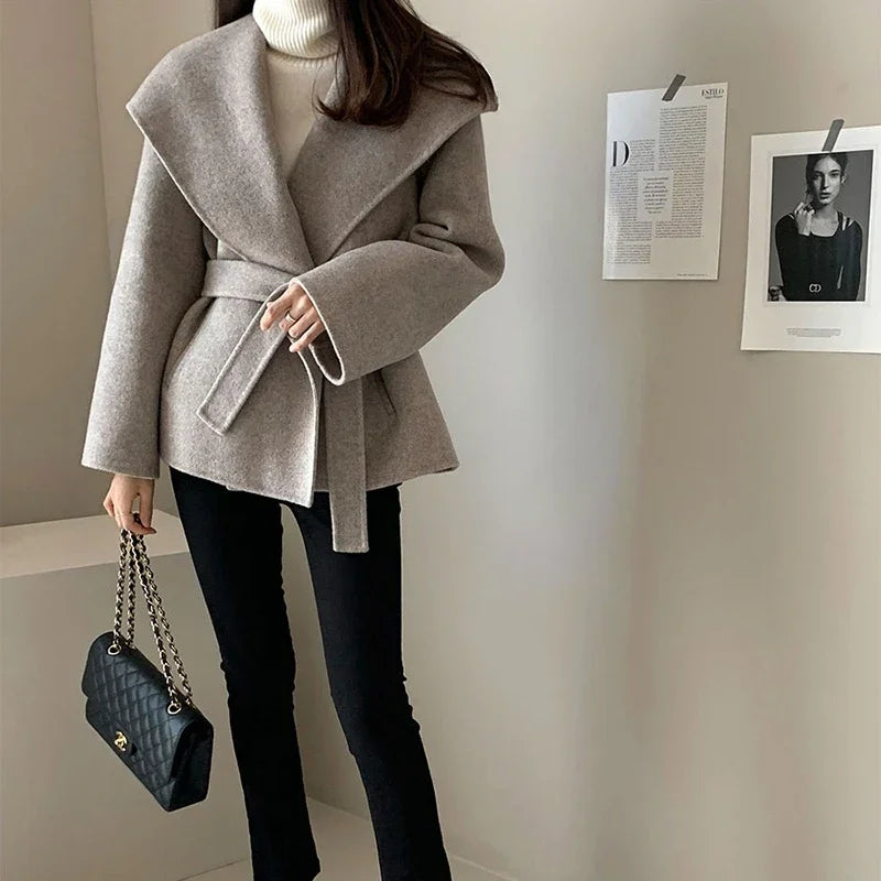 Navarita | Oversized Wool Belted Street Coat