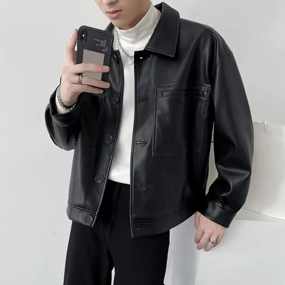Navarita | Smooth Texture PU Leather Jacket
