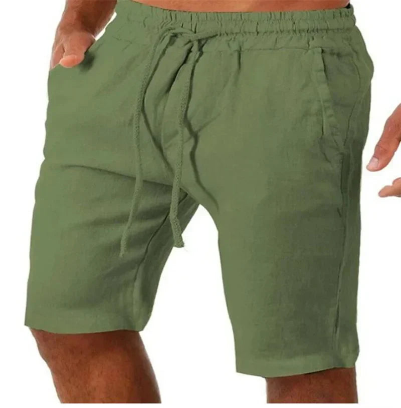 Navarita | Sky Blue Cotton-Linen Summer Shorts for Men