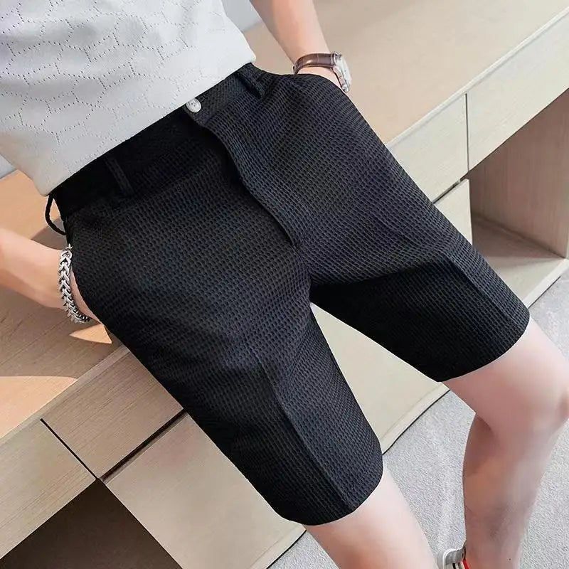 Navarita | Textured Coffee Casual Shorts