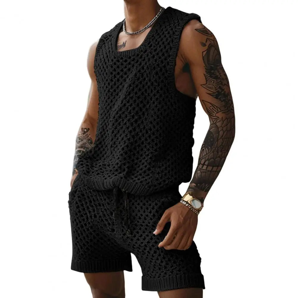 Navarita | Sleeveless Knit Vest & Shorts Set