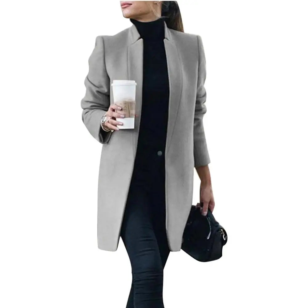 Navarita | Stand Collar Longline Woolen Coat