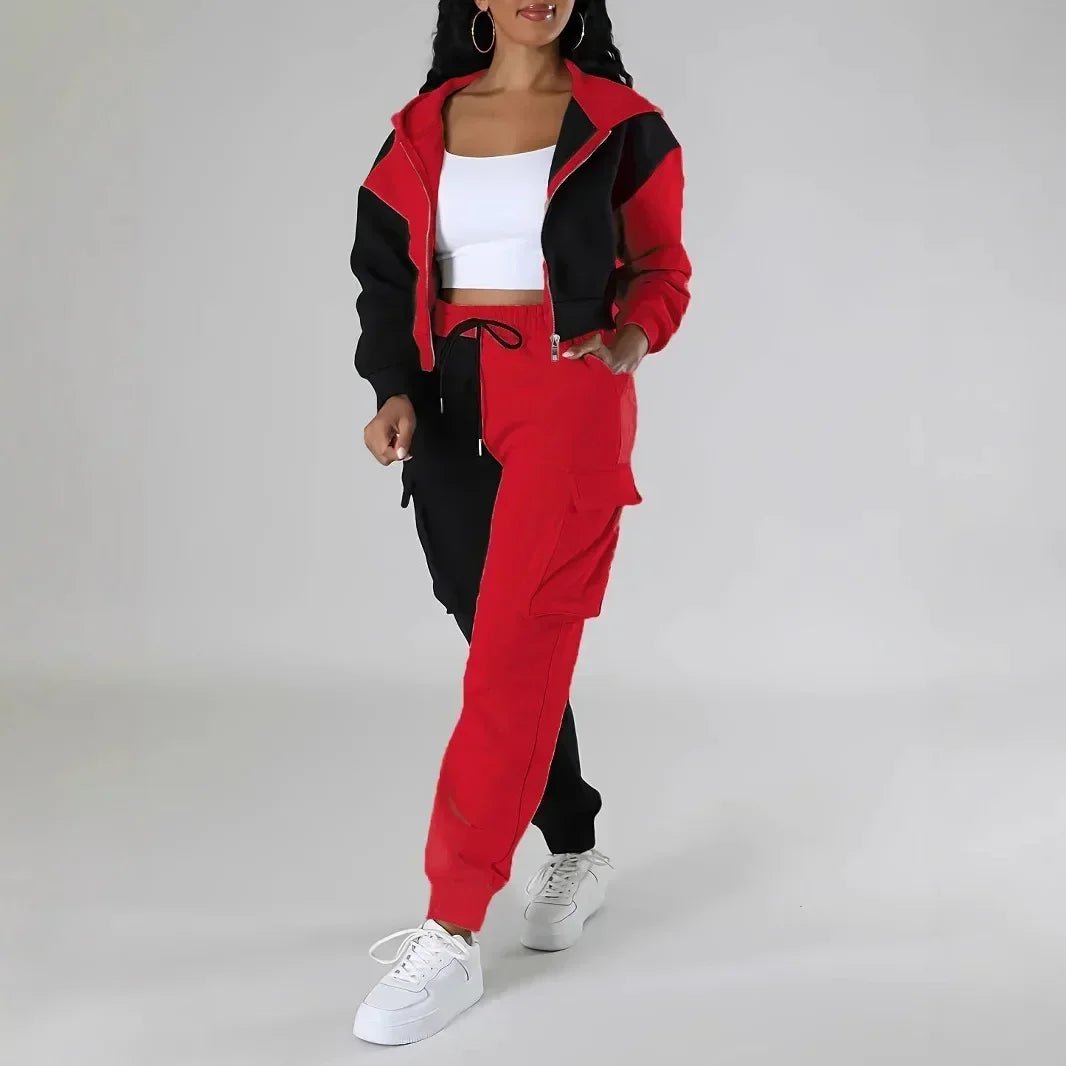 Navarita | Colorblock Cargo Hoodie Set