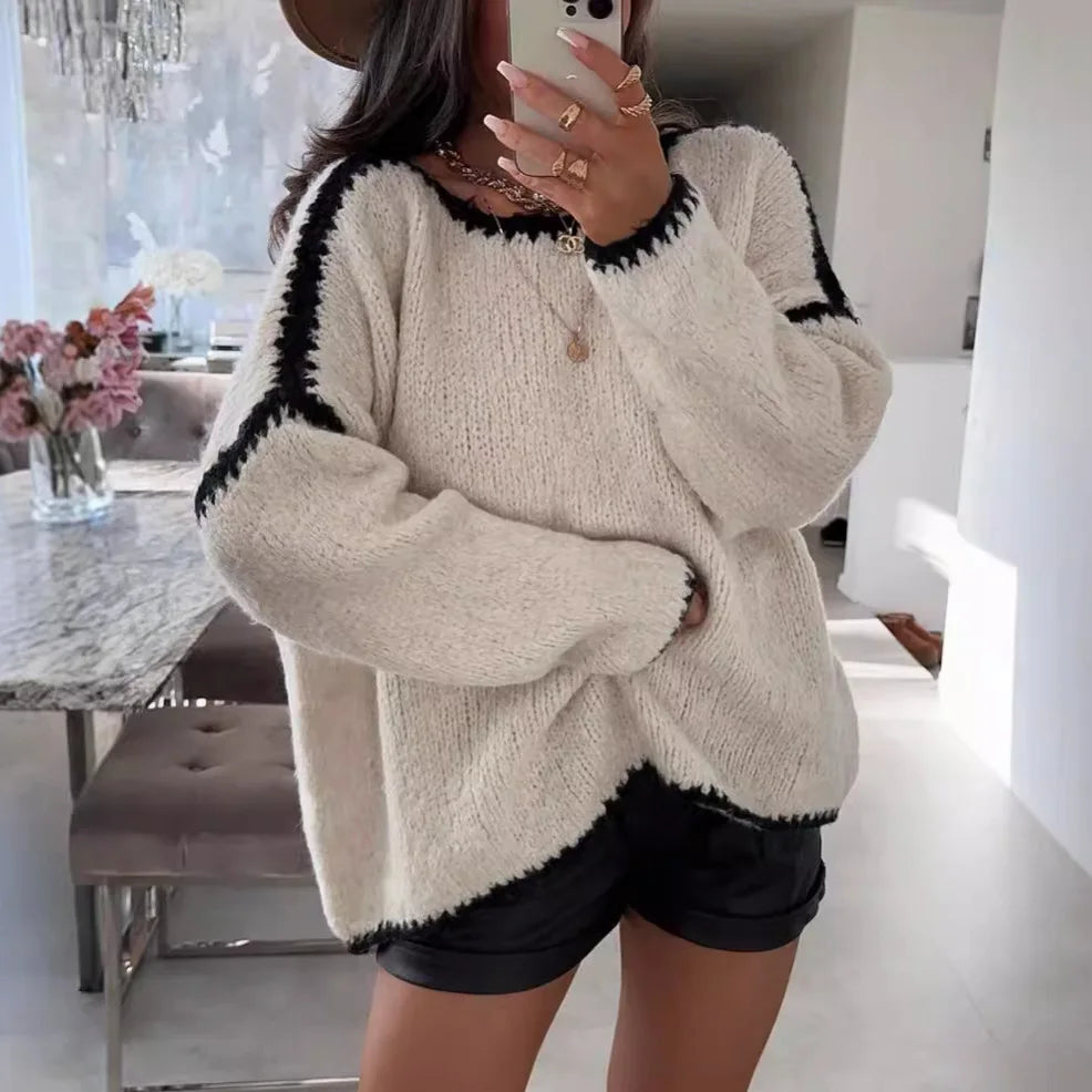 Navarita | Casual Knitted Puff Sleeve Pullover