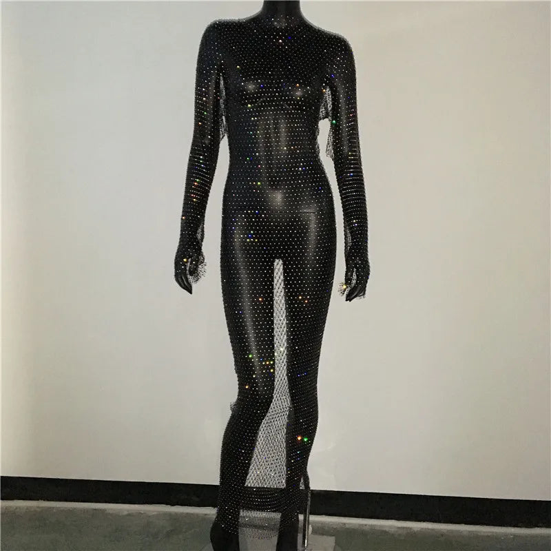 Navarita | Sparkle Mesh Maxi Dress