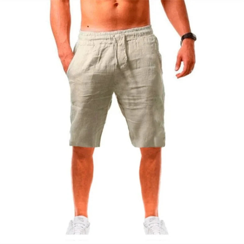 Navarita | Sky Blue Cotton-Linen Summer Shorts for Men