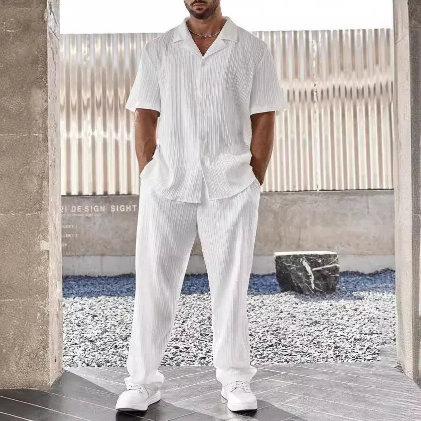 Navarita | Relaxed Summer Button Shirt & Pants Set for Men