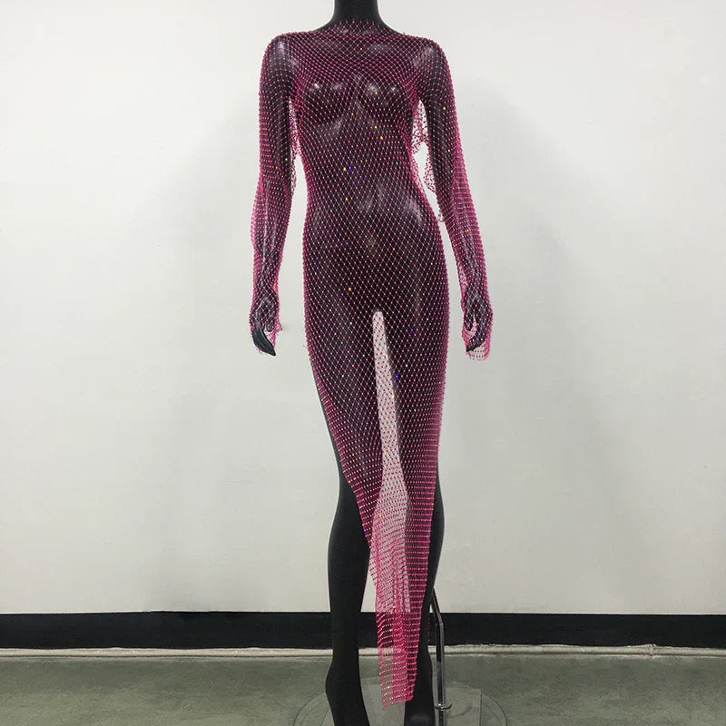 Navarita | Sparkle Mesh Maxi Dress