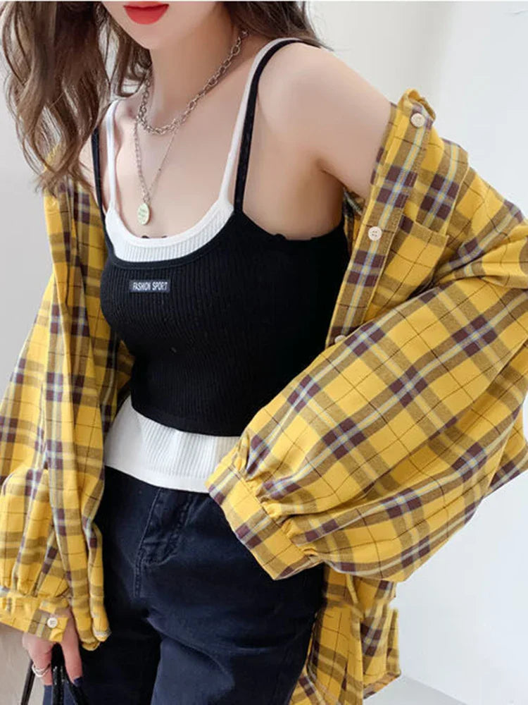 Navarita | Oversized Plaid Cotton Shirt
