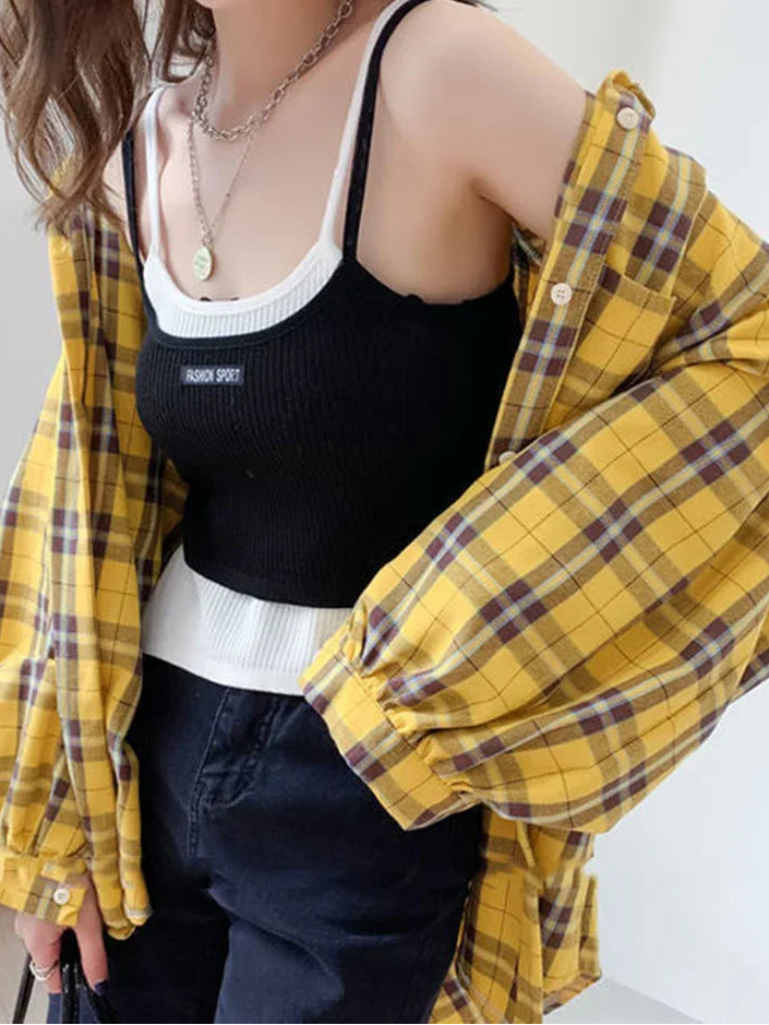 Camisa oversize de algodón a cuadros – Maevie