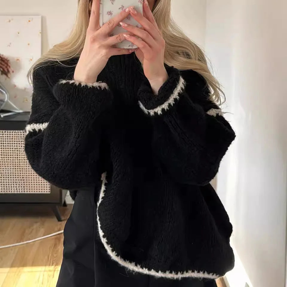 Navarita | Casual Knitted Puff Sleeve Pullover