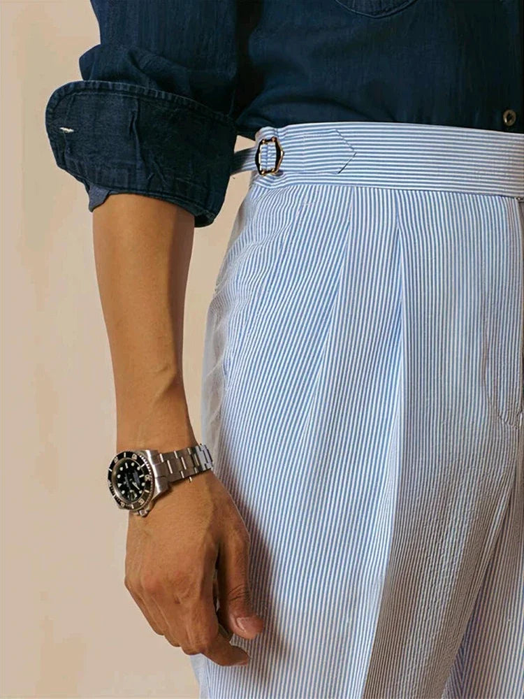 Navarita | Vintage High-Waist Pleated Pants for Men