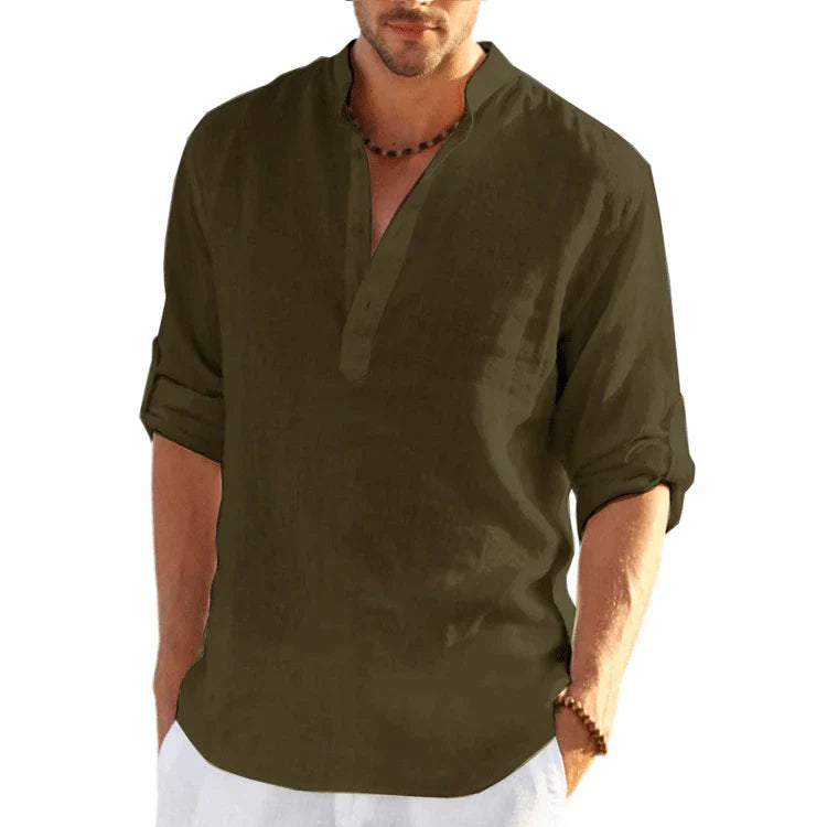 Navarita | Solid Color Casual Linen T-Shirt
