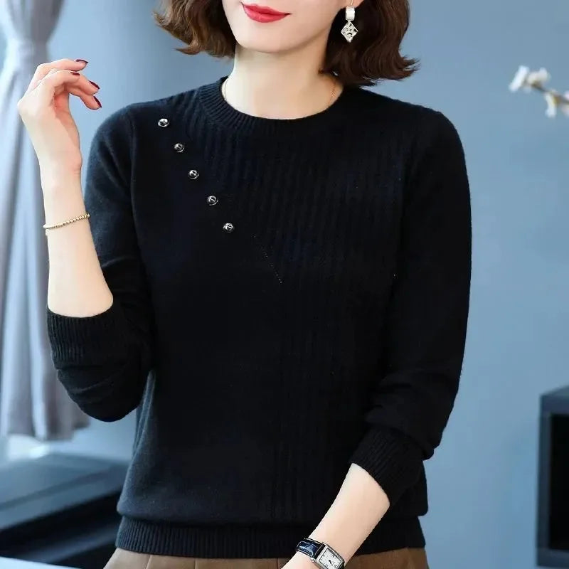 Navarita | Soft Buttoned Detail Knit Sweater