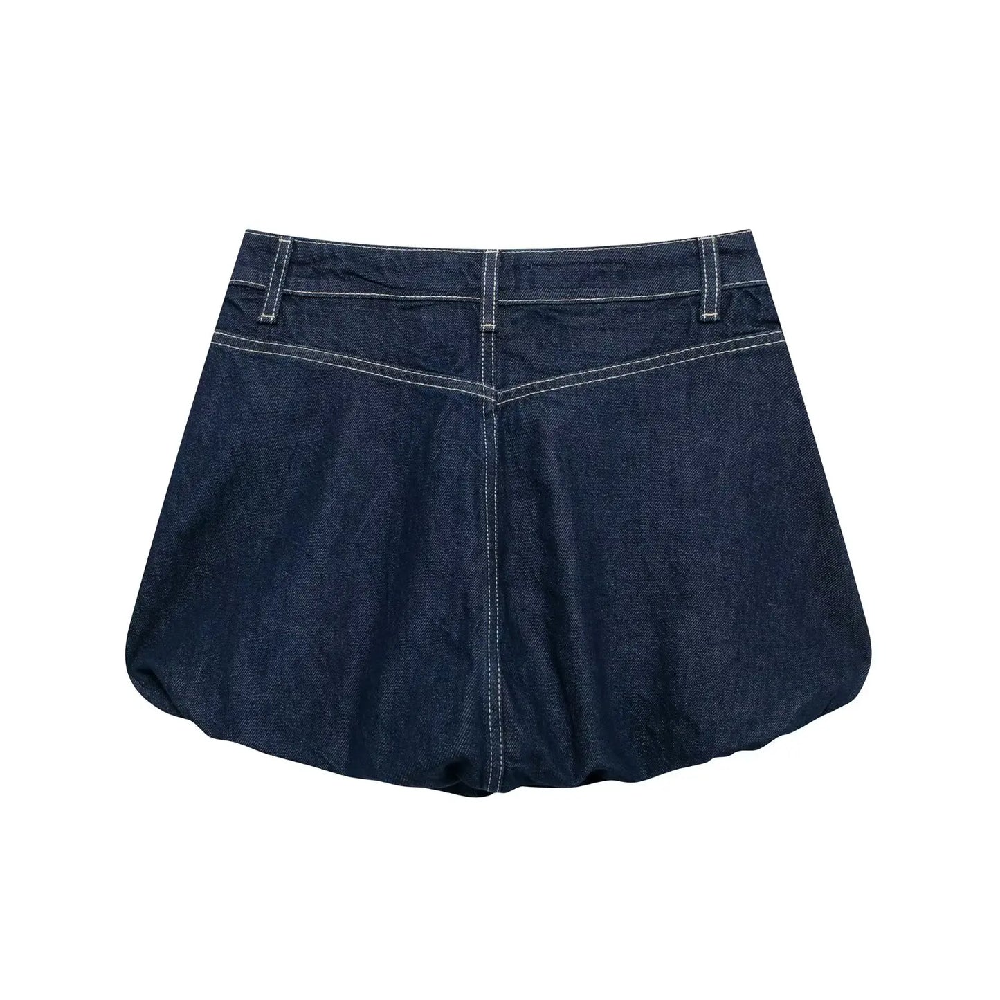Navarita | Vintage High-Waist Balloon Denim Mini Skirt