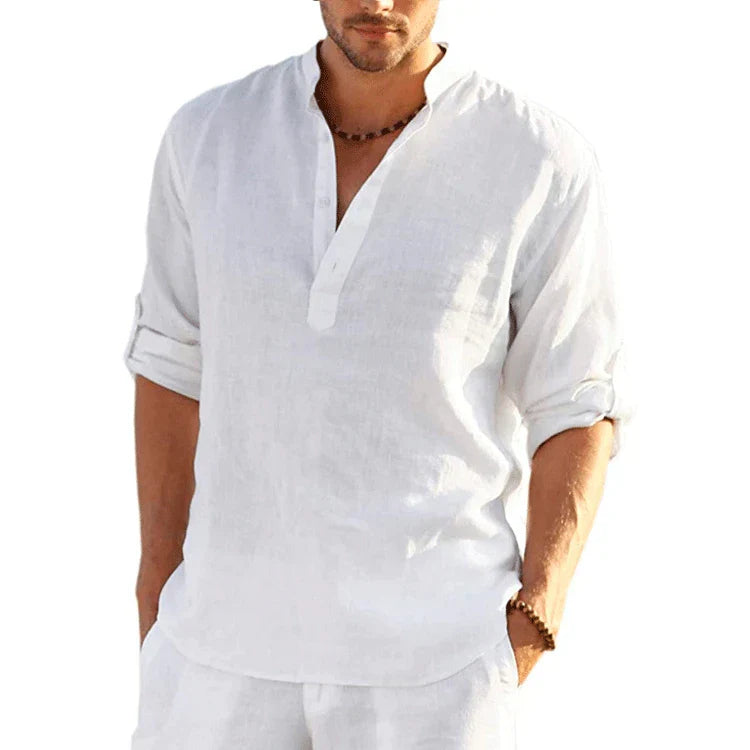Navarita | Soft Cotton Linen Long Sleeve Casual Shirt