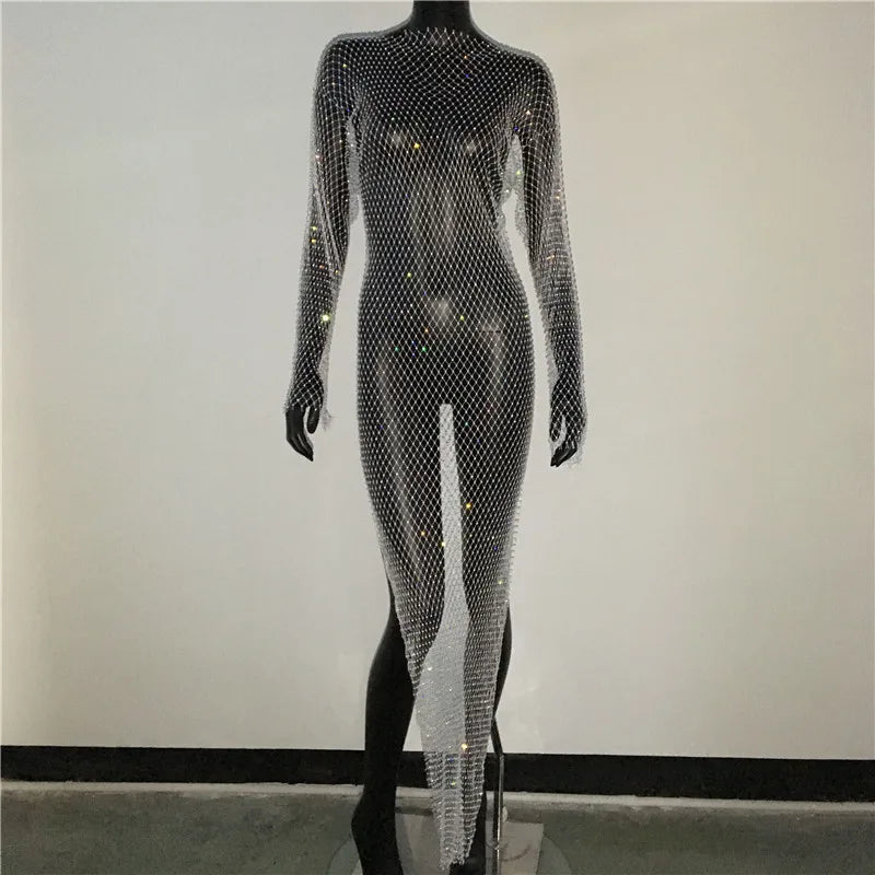Navarita | Sparkle Mesh Maxi Dress
