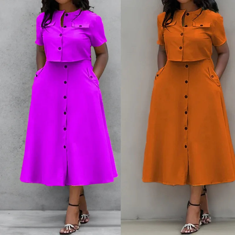 Navarita | Button-Up Skirt & Crop Top Two-Piece Set