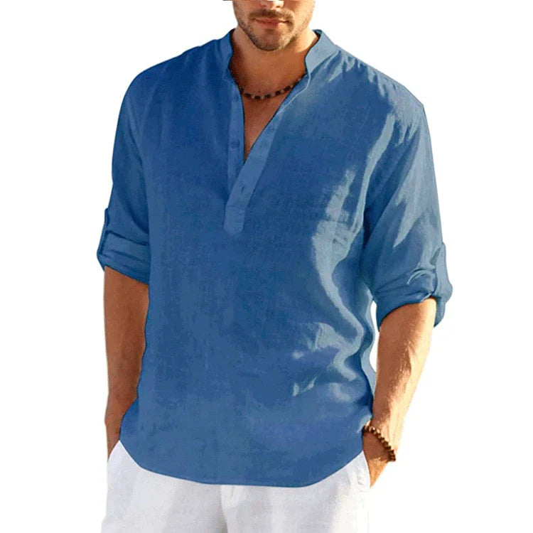 Navarita | Solid Color Casual Linen T-Shirt