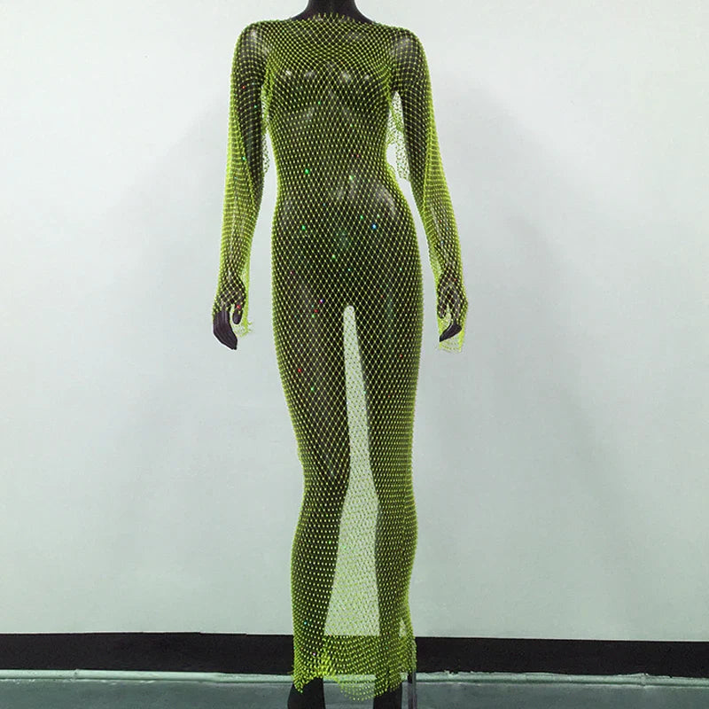 Navarita | Sparkle Mesh Maxi Dress