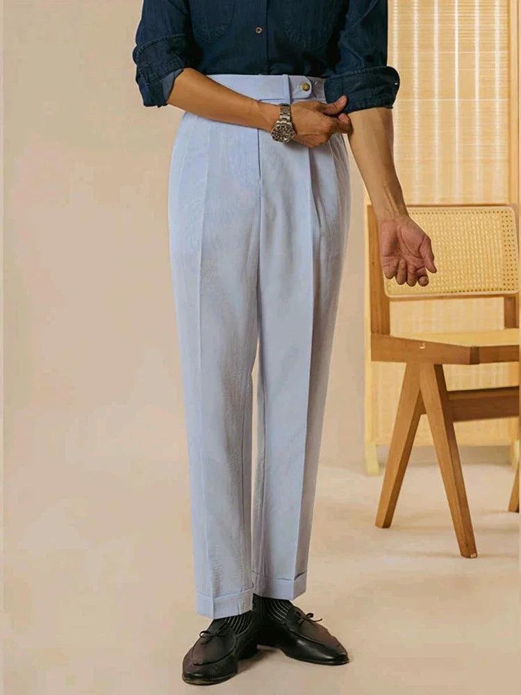 Navarita | Vintage High-Waist Pleated Pants for Men