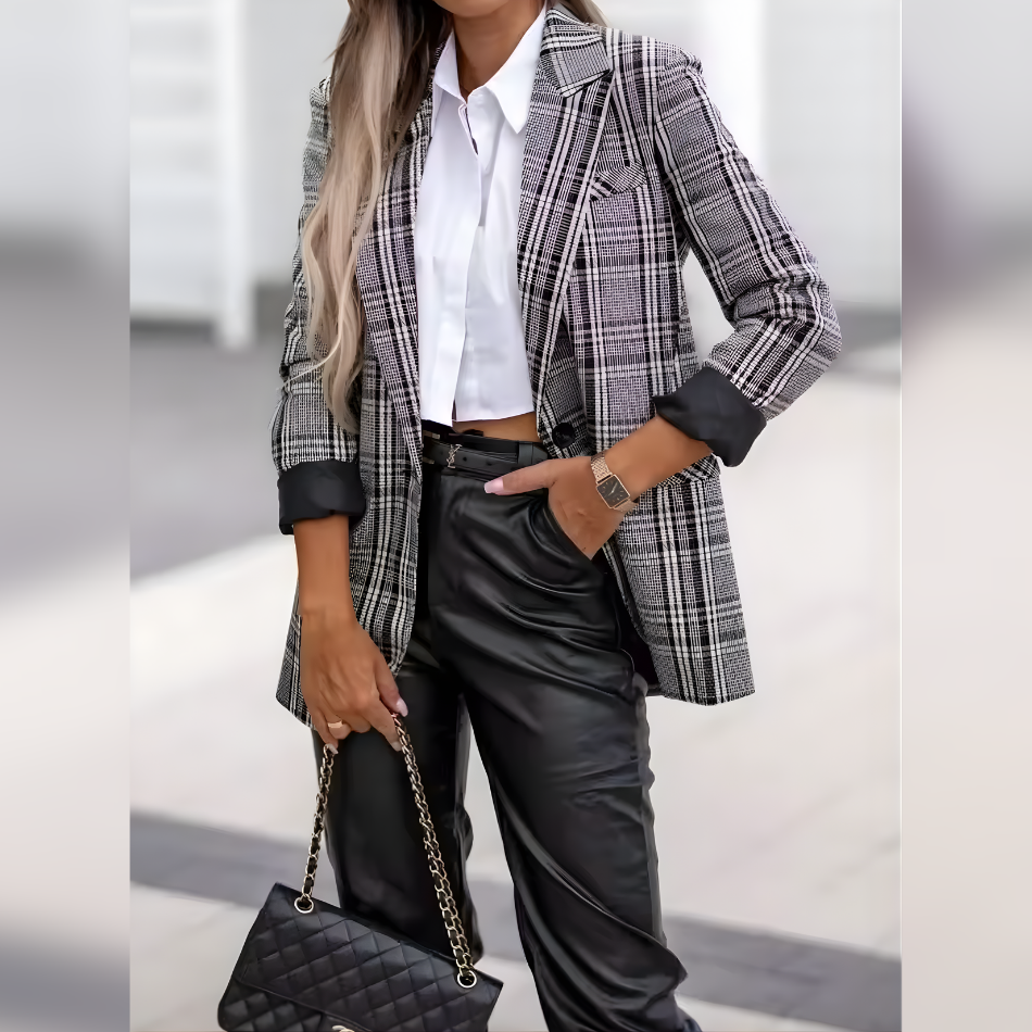 Blazer Cuadros Estilo Office