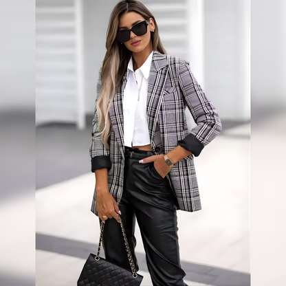 Blazer Cuadros Estilo Office