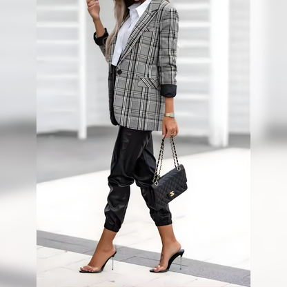 Blazer Cuadros Estilo Office